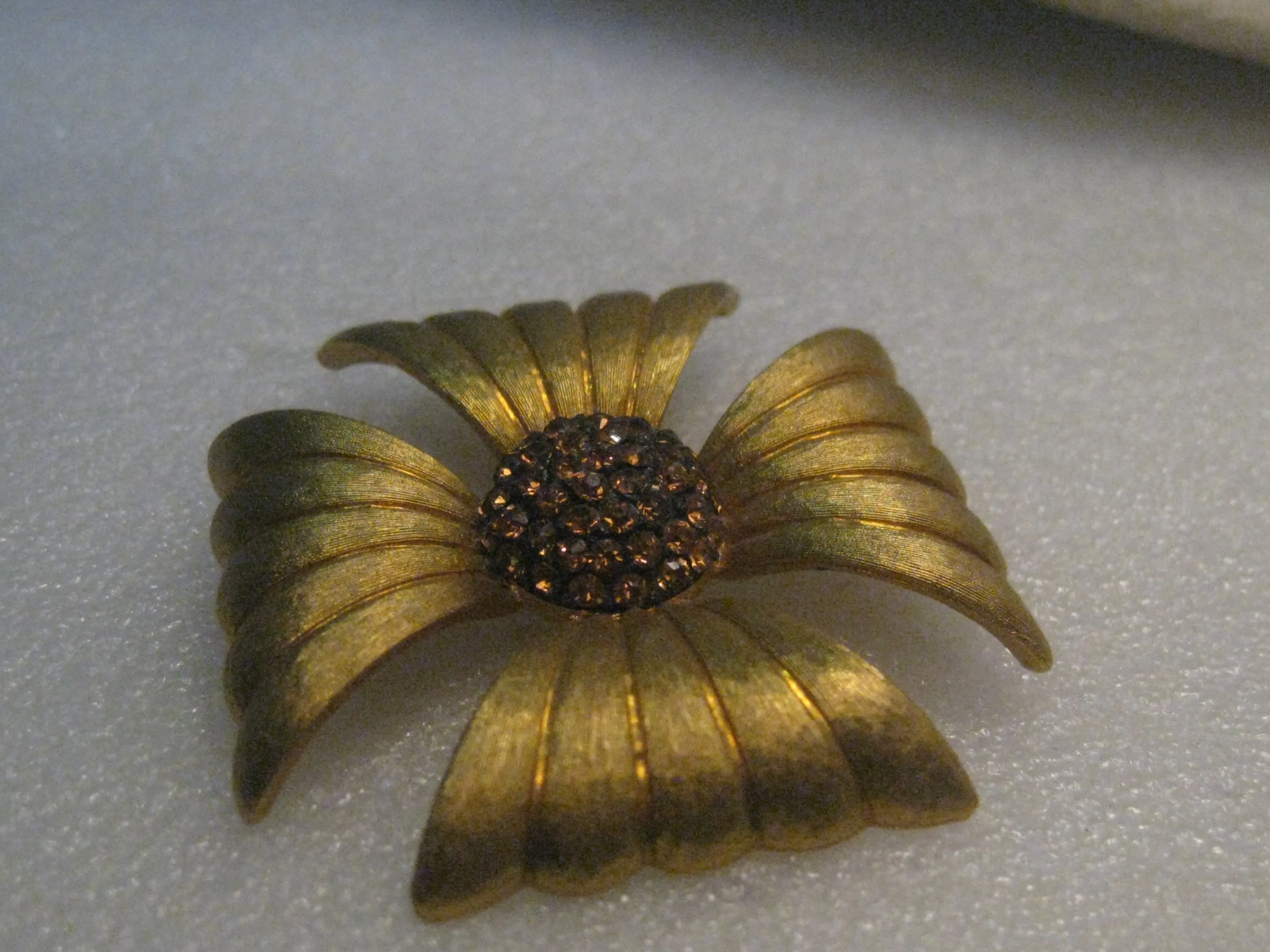 Vintage Rhinestone Cross-Like Brooch/Pendant 1960's, 2"