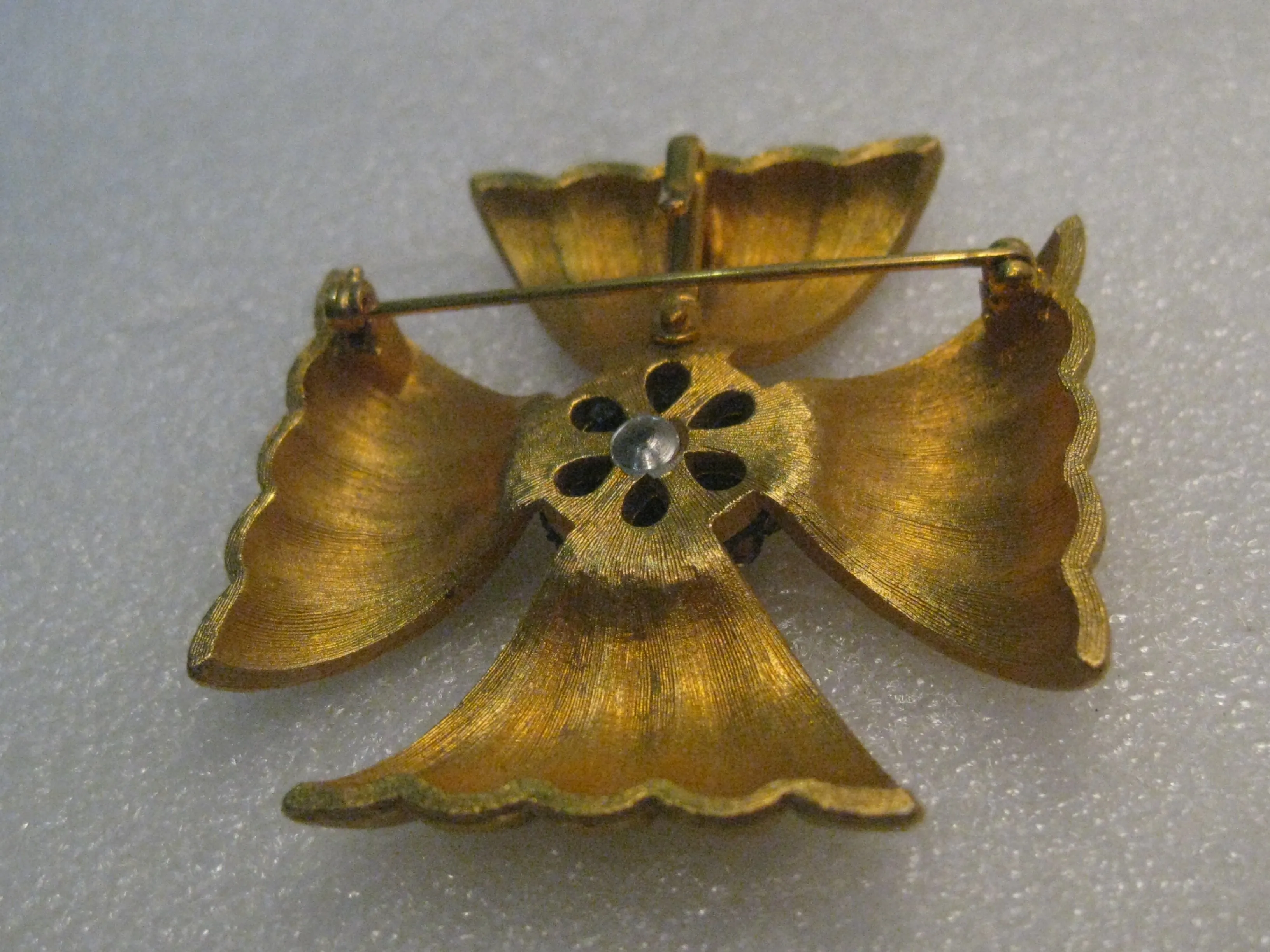 Vintage Rhinestone Cross-Like Brooch/Pendant 1960's, 2"