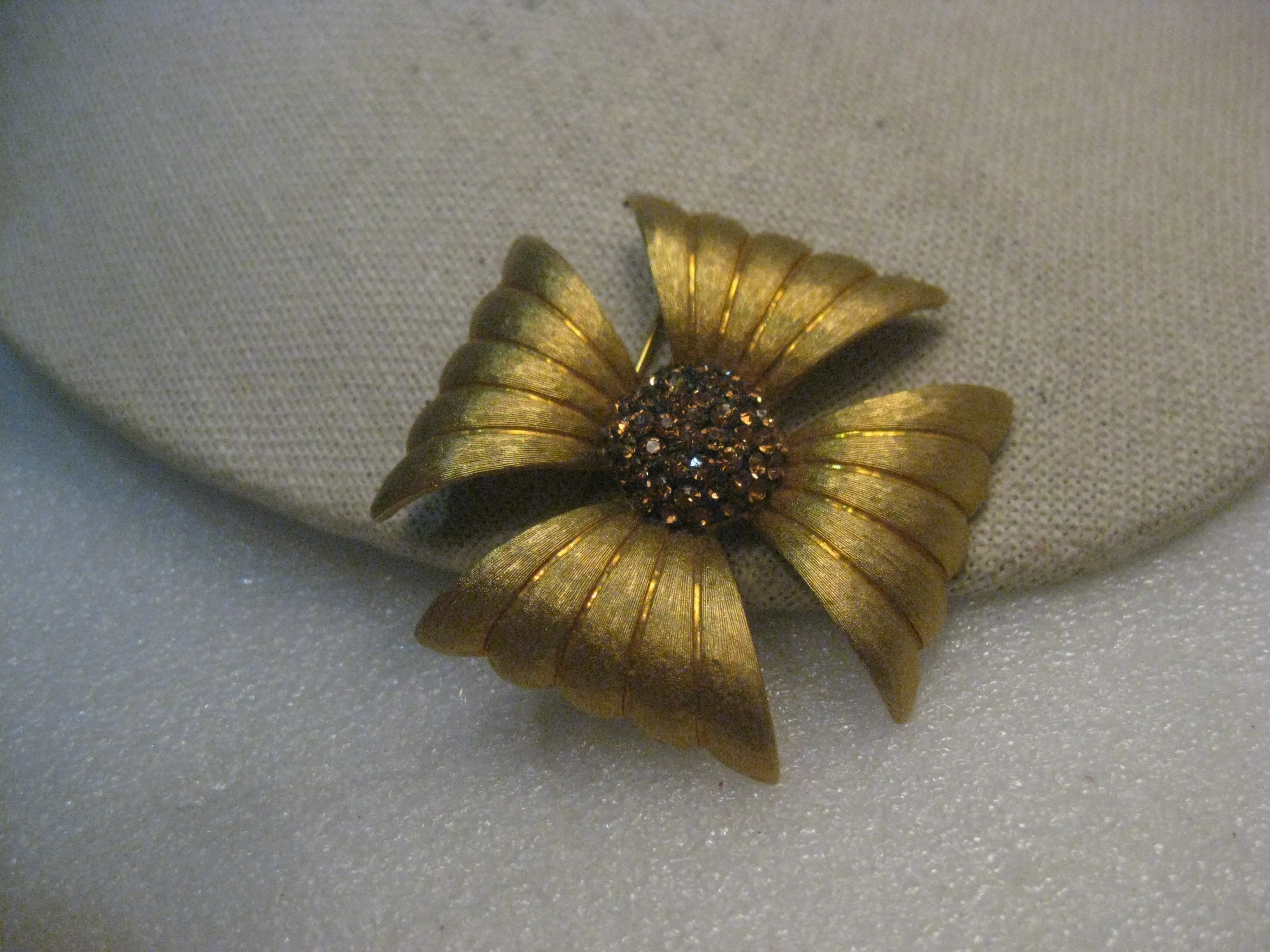 Vintage Rhinestone Cross-Like Brooch/Pendant 1960's, 2"