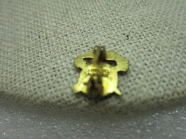 Vintage Sterling U.S. Army Quartermaster Enameled Eagle/Key/Sword Lapel Pin, 1/20 10kt gold