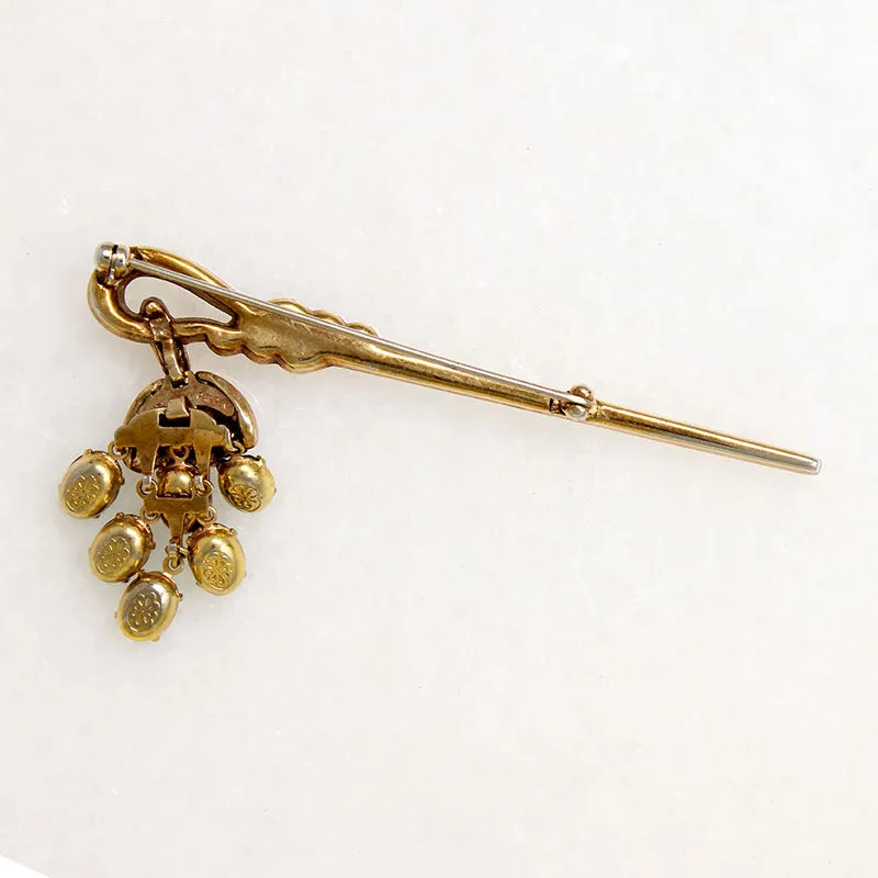 Whimsical Crown Trifari Lantern Brooch