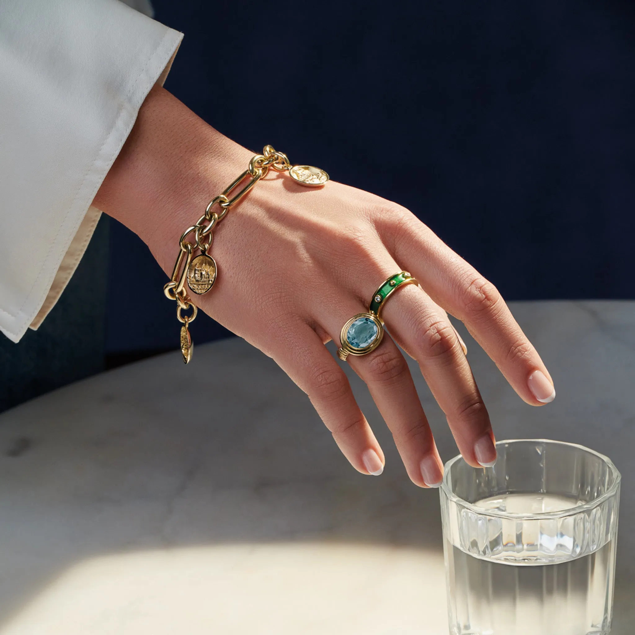 Whirlpool II Ring Silver - Blue Topaz