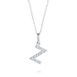 Z Letter Pendant White Gold